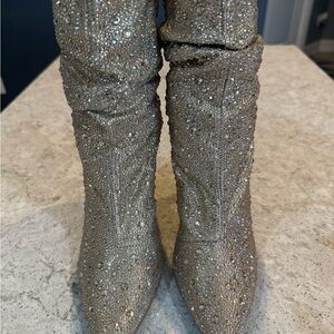 Betsey Johnson Glittering Rhinestone Heeled Boots